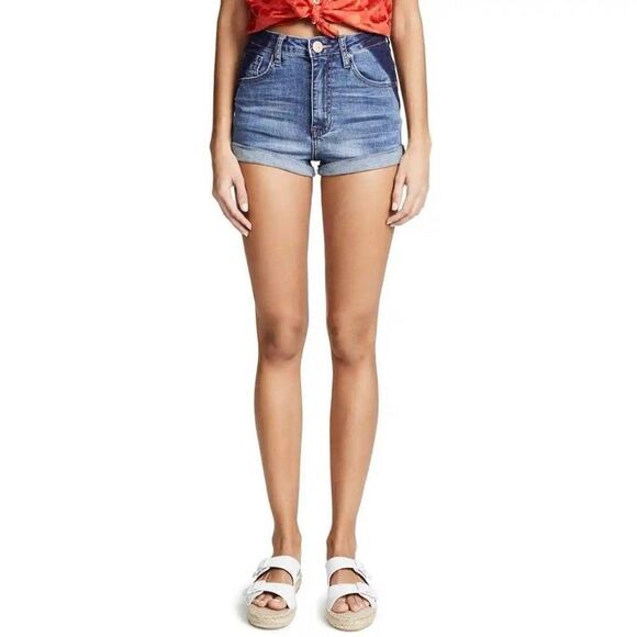 One Teaspoon Harlets Denim Jean Shorts Superstar Blue - Picture 1 of 11